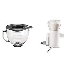 KitchenAid 5KSM5GB Accessorio Opzionale del Robot da Cucina con Corpo Motore Mobile, Vetro Trasparente+5KSMSFTA Bilancia e setaccio, Multicolore