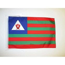 AZ FLAG - Drapeau Bubis de Guinée équatoriale - 45x30 cm - Pavillon De Bioko 100% Polyester Avec Deux Cordelettes - 20g