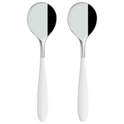 Rockingham Forge Yin and Yang Lot de 2 cuillères à soupe de luxe en acier inoxydable 18/10 – poignées en blanche, plastique PBT