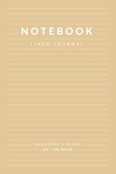 Notebook Lined Journal: Quaderno a righe 6x9 108 pagine per appunti | Soft Cover Beige