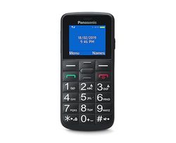 Panasonic KX-TU110EXB - Teléfono Móvil Para Personas Mayores, 1.77 Pulgadas (160 x 128), Pantalla y Teclas Grandes, Botón SOS, Resistente a Golpes, Linterna, Batería 22h, Negro, 11,4 x 5,1 x 1,3 cm