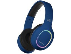 Trevi DJ 12E60 BT - Auriculares inalámbricos estéreo con micrófono incorporado y botón para responder a la llamada, cómodos y plegables, micro SD, AUX-IN, batería recargable, autonomía 7-9 horas, azul