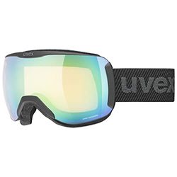 uvex downhill 2100 V - skibril voor dames en heren - meekleurend - condensvrij - black matt/vario green-clear - one size