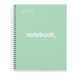 Miquelrius Carnet de notes, 1 bande de couleur, 80 feuilles avec pointillés, papier micro-perforé 90 g avec 2 forets pour 2 anneaux, couverture en carton extra rigide, A5
