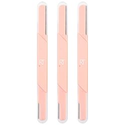 Real Techniques Rasoi viso e sopracciglia, doppia estremità, esfoliante Dermaplaning, rasoio viso da donna, rasoi multiuso per viso, rifiniture di precisione per pesca fuzz, multiuso, set da 3 pezzi