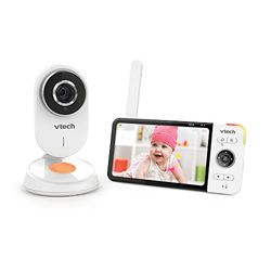 VTech De Wide View HD Video Babyfoon - 5'' Ultra Flat HD scherm - Nachtlampje en slaapliedjes 720p - FR-versie, Wit