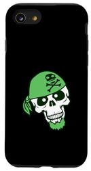 Chapeau de Pirate Squelette Halloween Foulard drôle Bande dessinée Coque pour iPhone SE (2020) / 7/8