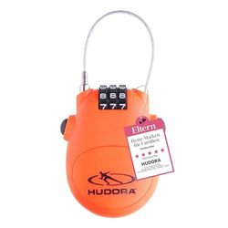 HUDORA Lucchetto con cavo - Lucchetto maneggevole con codice a 3 cifre - Lucchetto con codice per monopattini, borse e caschi - Lucchetto con cavo lungo 80 cm - Rivestimento in ABS robusto