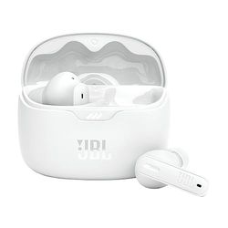 JBL Tune Beam, Écouteurs sans fil avec Réduction de Bruit, Bluetooth 5.3, autonomie jusqu'à 48 h, charge rapide, son JBL Pure Bass, blancs