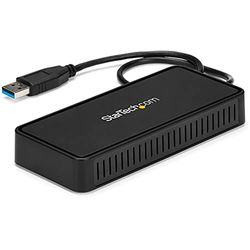 StarTech.com Docking Station USB 3.0 para Dos Monitores DisplayPort - Replicador de Puertos USB 3.0 para Ordenador Portátil Red Gigabit, Color Negro