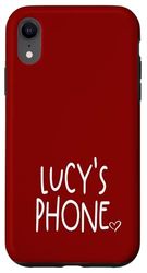 Lucy's Phone Prénom personnalisé Blanc Bordeaux Rouge Coque pour iPhone XR