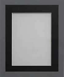 Frame Company Allington Grey Photo Frame with Black Mount, 10x8 for 6x4 inch, fitted with perspex