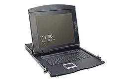 DIGITUS 19" KVM console met 17" TFT-display (4:3), FR-toetsenbordindeling, KVM-schakelaar met 16 Cat5-poorten, zwart