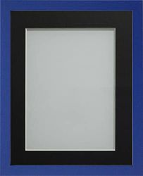 Frame Company Jellybean Range Royal Blue Wooden 10x8 inch Picture Photo Frame with Black Mount for Image 7x5 inch * Choice of Colours & Sizes* Fitted with Perspex