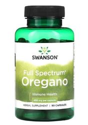 Swanson Cápsulas de Orégano de Espectro Completo, 450mg - Suplemento Natural de Alta Potencia para la Salud Digestiva y Sistema Inmunológico - 90 cápsulas