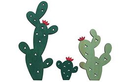 Déco en Bois Cactus 3pcs 5, 5-19cm