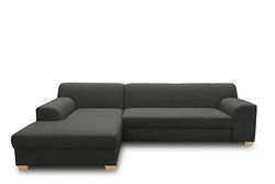 DOMO. collection Sofá Cama esquinero Tinos pequeño en Forma de L, sofá esquinero con función de Dormir, sofá esquinero Acolchado, 273 x 157 x 74 cm (Ancho x Profundidad x Alto), Color Antracita