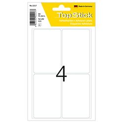 TopStick Multi Purpose Labels, 4 Labels per Sheet, 150 Sheets, 52 x 82 mm, 600 Labels, Self Adhesive Large Labels Stickers, Blank Sticky Labels for Office Kitchen Home, White