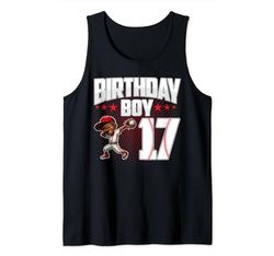 17° compleanno ragazzo baseball dabbing 17 Anno vecchio compleanno afro Canotta