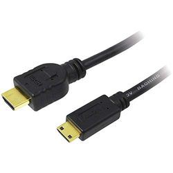 LogiLink CH0022 HDMI High Speed met Ethernet (V1.4) kabel, HDMI Type A 19-pin male naar Mini HDMI Type C 19-pin male, zwart, 1,5M, polyzak