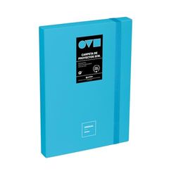 Grafoplas | Project File Folder | Spine 3 cm | Folio Size | Rigid Cover | PolyFoam | Resistant and Ultralight | Pastel Blue | Minimal Unequal Collection | Ideal School Documents