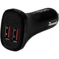 CHARGEUR DE VOITURE USB A 2 PORTS - (24 W/4 8 A) - NOIR