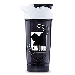 Shieldmixer Hero Pro Classic Shaker Conquer - BPA-vrij - Gym Accessoires - Eiwitshaker - Fitness Drinkfles - Zwart - 700ml