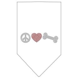 Mirage Peace Love Bandana pour Chien Blanc Taille S