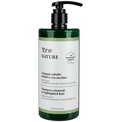 Tahe Nature Shampoo senza solfati per capelli tinti o con stoppini con polifenoli naturali, oli di cocco, argan e geranio (750 ml)