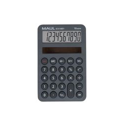 MAUL Calcolatrice Eco MD 1 | Calcolatrice solare con 10 cifre e 5 funzioni | Calcolatrice in 60% plastica riciclata | Calcolatrice da tavolo per ufficio, scuola | Premio angelo blu | Grigio