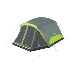 Coleman Skydome tent met schermruimte en 5 minuten opstelling, weerbestendige 4/6/8 persoonstent met afgeschermde veranda, inclusief regenvlieg en draagtas, gemaakt van PFAS-vrije materialen