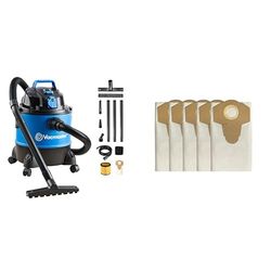 Vacmaster VQ1220PFC-03 Aspirateur Eau et poussière 1250W 20L | Lot de 5 Sacs à poussière universels pour aspirateurs secs et humides-20L