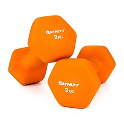 Athlyt - Neopreen haltergewichten, 2 x 2 kg, oranje