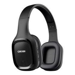 Grixx Casque sans Fil Overband Bluetooth 5.0 Noir, avec câble de Charge USB et câble Audio Jack 3.5mm