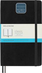 Moleskine - Classic Expanded Dotted Paper Notebook - Soft Cover and Elastic Closure Journal - Color Black - Size Large 13 x 21 A5-400 Pages