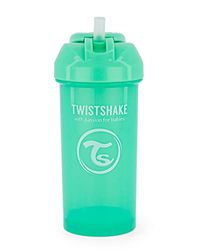 Twistshake Bicchiere Sippy Baby con Cannuccia - 360ml | Bottiglie D'acqua per Bambini a Prova di Perdite | Tazza Antigoccia per i più Piccoli | Tazza di Cannuccia Senza BPA | Tazza Sippy da Allenamento per Bambini | Verde Chiaro