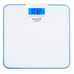 Ädel badrumsvåg – 180 kg kapacitet, blå bakgrundsbelysning kant