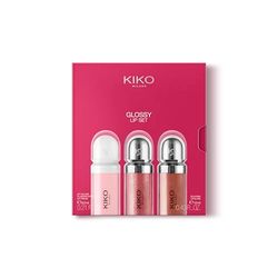 KIKO Milano Glossy Lip Set, Estuche De Maquillaje: 2 Brillos De Labios Hidratantes Y 1 Crema De Labios Perfeccionadora