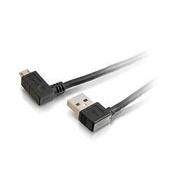 C2G Cabo de ângulo reto USB 2.0 A para micro USB B de ângulo direito, carregador micro USB adequado para telefones Samsung/Android e outros dispositivos micro UBS