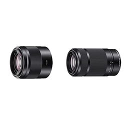 Sony SEL-50F18B Obiettivo a Focale Fissa 50 mm F1.8, Stabilizzatore Ottico, Mirrorless APS-C, Attacco E, SEL50F18B, Nero & SEL-55210B - Obiettivo con Zoom 55-210mm F4.5-6.3