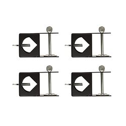TIKI 1321138 Lot de 4 Pinces de Serrage en métal Noir pour Lampes de Poche 10,2 cm
