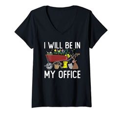 Mujer I'll Be In My Office Gardening Tools Garden Lover Gardener Camiseta Cuello V