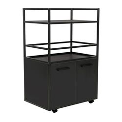 trendteam smart living - Wózek barowy meble barowe na kółkach – do salonu – mozaika – wymiary (szer. x wys. x gł.) 60 x 94 x 40 cm – kolor czarny – 231155032