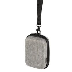 Hama Ambato Camera Case (Small Camera Bag for Compact Cameras 6.5 x 4.5 x 11 cm, Hard Case for Hiking, Cycling, Trekking, Hard Case with Belt Loop for Hanging, Carabiner for Backpack) Black