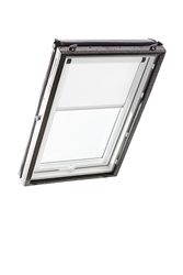 Roto Mörkläggningsrullgardin, ZRV, elektrisk, nästan fullständig mörkläggning styrskena, vit, för takfönster, byggserie Designo R4/R7 och Classic 43/73 med storlek 054/118 | 05/11 vit