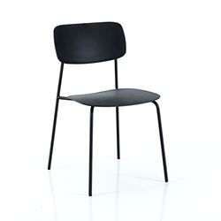 Wink Design Peony Black Set di 4 Sedie Sedia, Nero Opaco, H78x43x51 cm