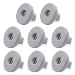 GIANTO Lot de 8 roues pour panier à vaisselle compatible avec Zanussi, Rex, Electrolux, AEG, roulettes en plastique pour panier inférieur à vaisselle (vérifier la compatibilité) - Gris diam. 40 mm