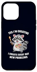 Custodia per iPhone 14 Plus Sono creativo Creo ogni giorno nuovi problemi Raccoon Meme