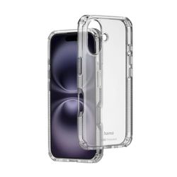 Hama Extreme Protect - Custodia per Apple iPhone 16 (licenza Bumper D3O, antiurto, a prova di caduta e infrangibile, custodia trasparente per iPhone senza ingiallimento, custodia per ricarica