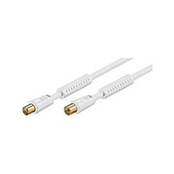 Goobay 67276 antennekabel met ferriet (80 dB), 2x afgeschermd - verguld, coax-stekker > coax-bus (volledig afgeschermd)